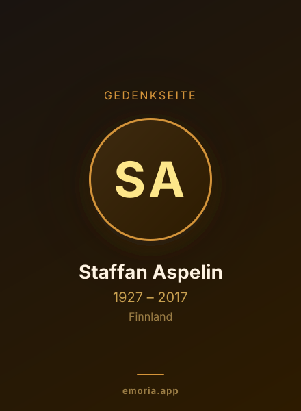 Gedenkportrait von Staffan Aspelin