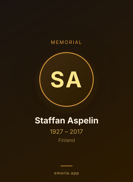 Memorial portrait of Staffan Aspelin