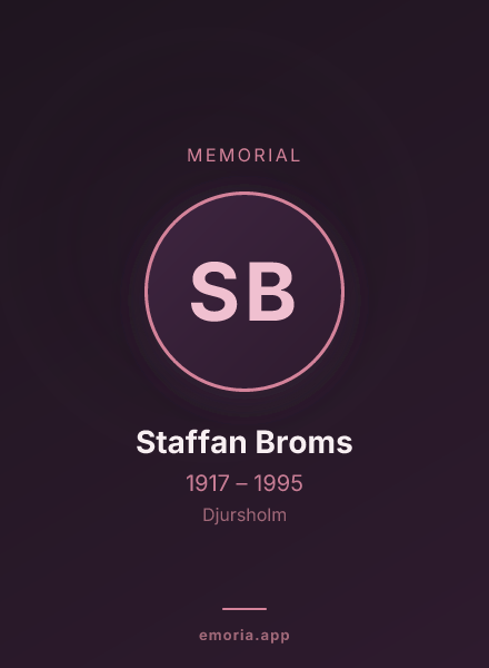 Memorial portrait of Staffan Broms