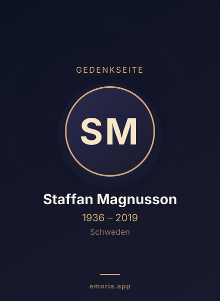 Gedenkportrait von Staffan Magnusson