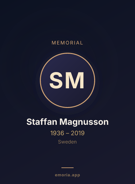 Memorial portrait of Staffan Magnusson