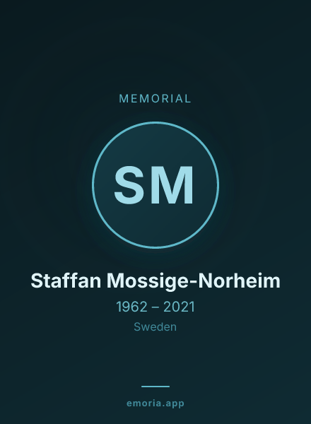 Memorial portrait of Staffan Mossige-Norheim
