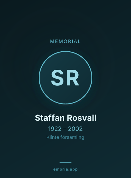 Memorial portrait of Staffan Rosvall