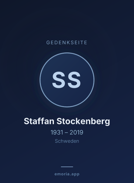 Gedenkportrait von Staffan Stockenberg