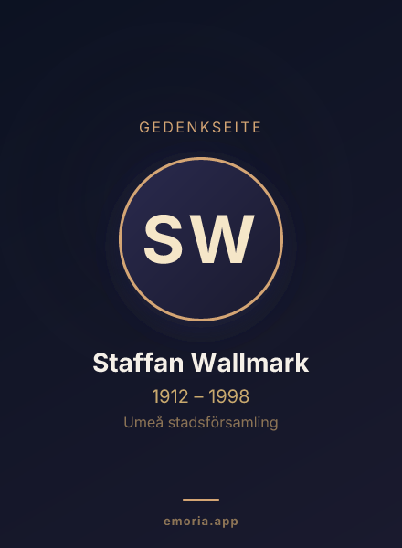 Gedenkportrait von Staffan Wallmark