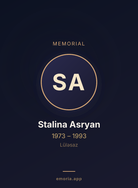 Memorial portrait of Stalina Asryan