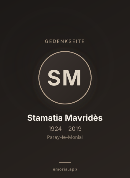 Gedenkportrait von Stamatia Mavridès