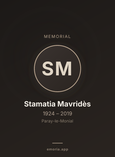 Memorial portrait of Stamatia Mavridès