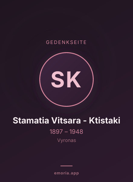 Gedenkportrait von Stamatia Vitsara - Ktistaki
