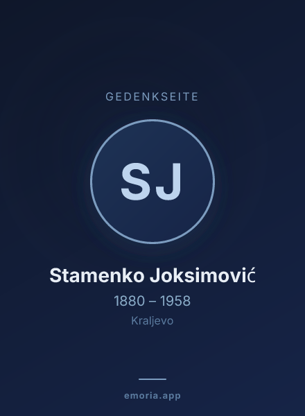Gedenkportrait von Stamenko Joksimović