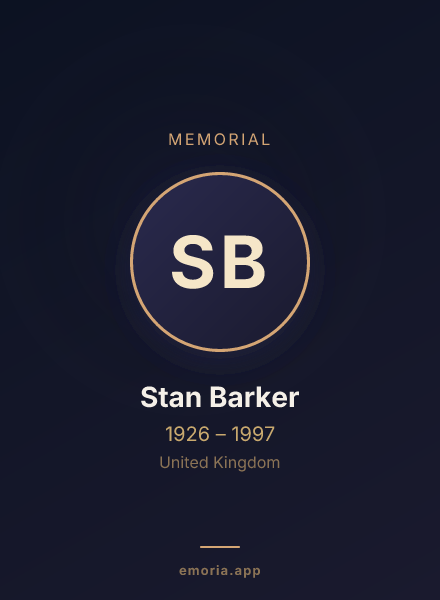 Memorial portrait of Stan Barker
