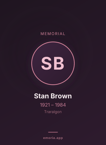Memorial portrait of Stan Brown