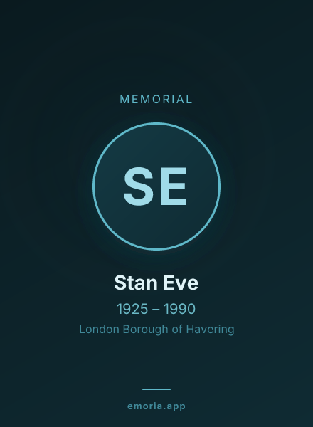 Memorial portrait of Stan Eve