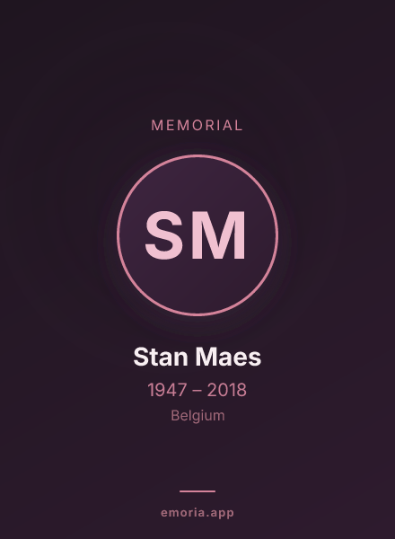 Memorial portrait of Stan Maes