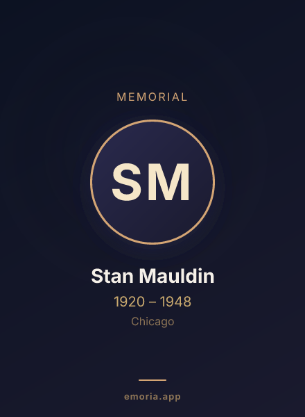 Memorial portrait of Stan Mauldin