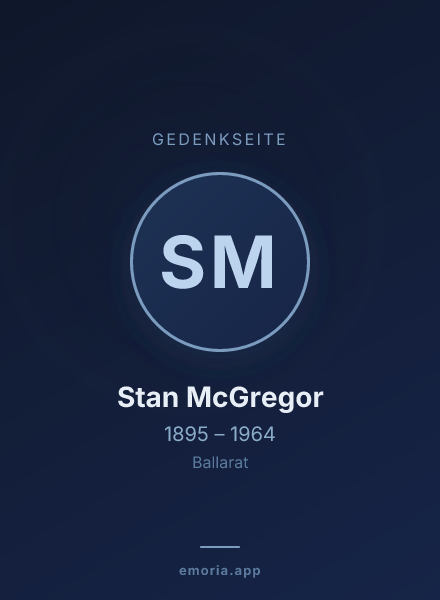 Gedenkportrait von Stan McGregor