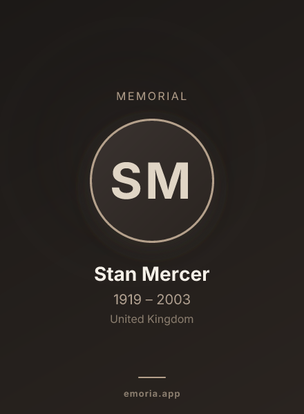 Memorial portrait of Stan Mercer