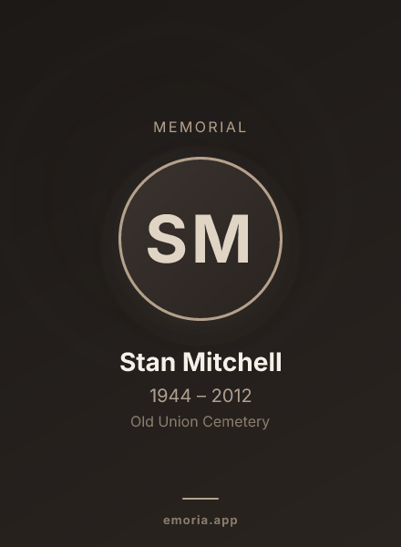 Memorial portrait of Stan Mitchell