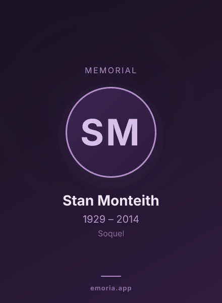 Memorial portrait of Stan Monteith