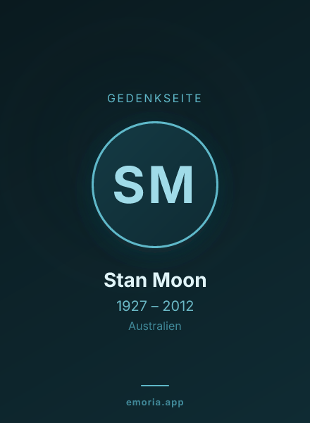 Gedenkportrait von Stan Moon