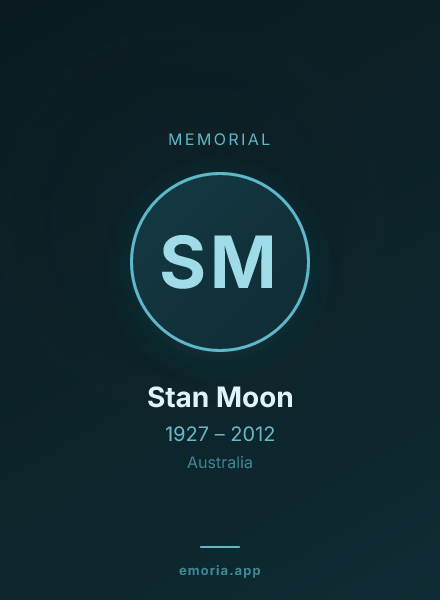 Memorial portrait of Stan Moon