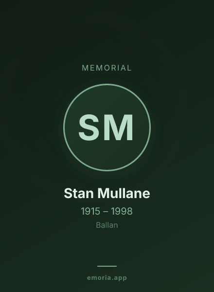 Memorial portrait of Stan Mullane