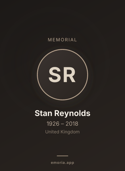 Memorial portrait of Stan Reynolds