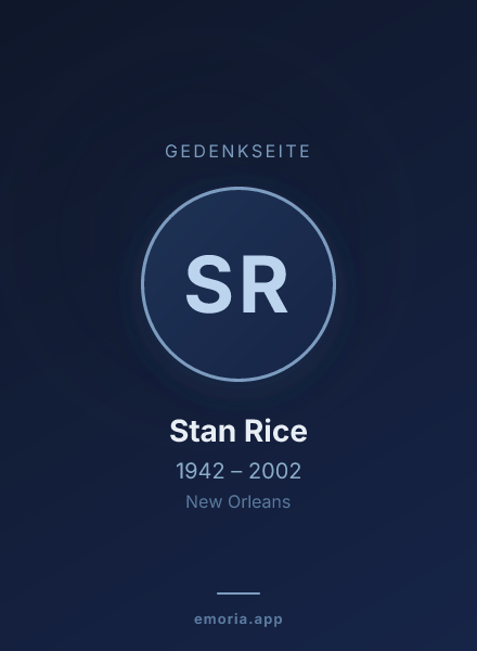 Gedenkportrait von Stan Rice