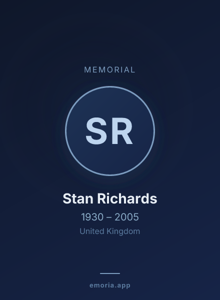 Memorial portrait of Stan Richards