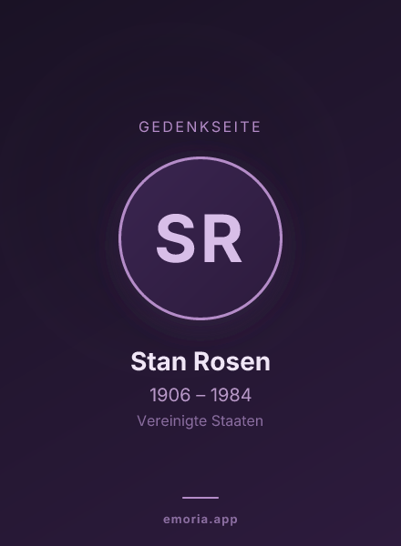 Gedenkportrait von Stan Rosen