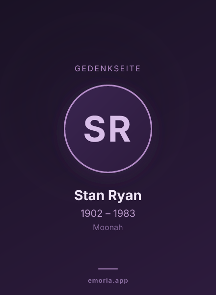 Gedenkportrait von Stan Ryan