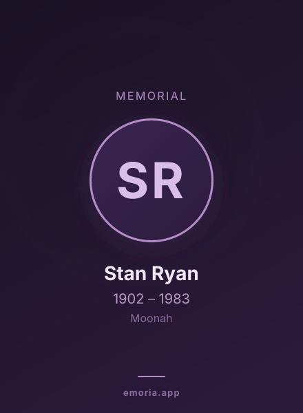 Memorial portrait of Stan Ryan