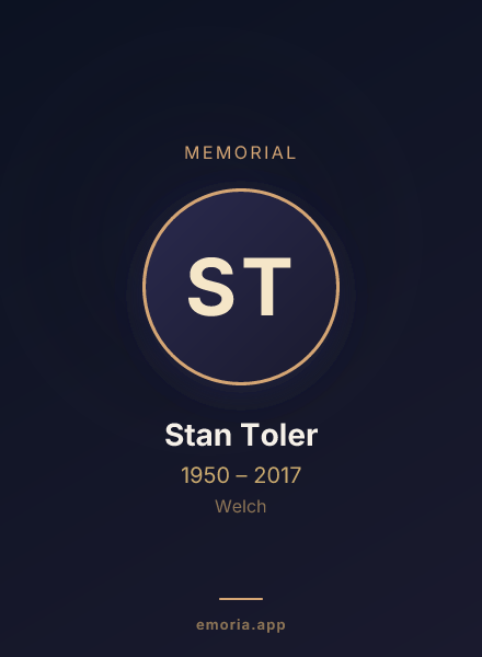 Memorial portrait of Stan Toler
