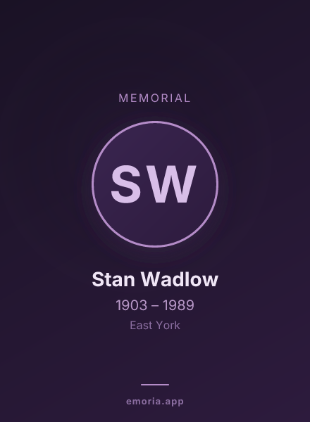 Memorial portrait of Stan Wadlow