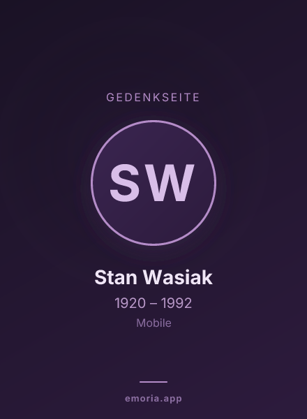 Gedenkportrait von Stan Wasiak