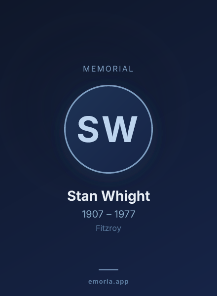 Memorial portrait of Stan Whight