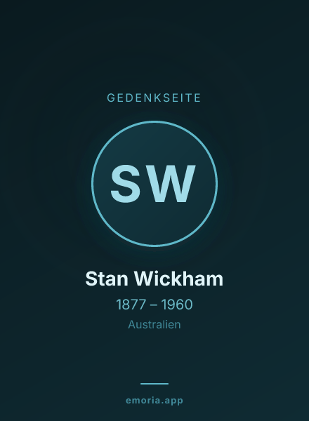 Gedenkportrait von Stan Wickham