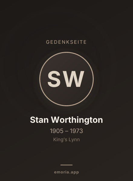 Gedenkportrait von Stan Worthington