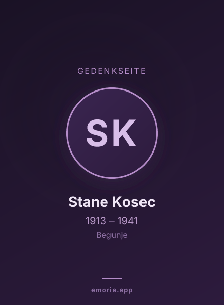 Gedenkportrait von Stane Kosec