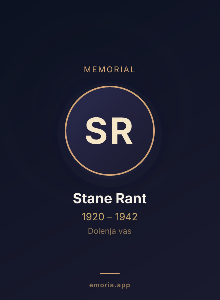 Memorial portrait of Stane Rant