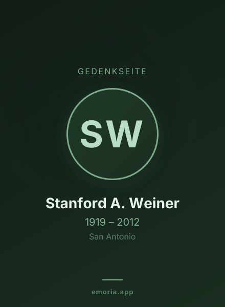 Gedenkportrait von Stanford A. Weiner