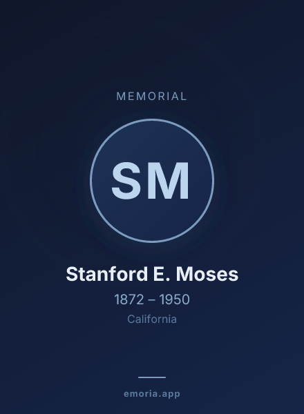 Memorial portrait of Stanford E. Moses