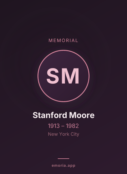 Memorial portrait of Stanford Moore