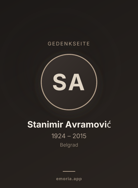 Gedenkportrait von Stanimir Avramović