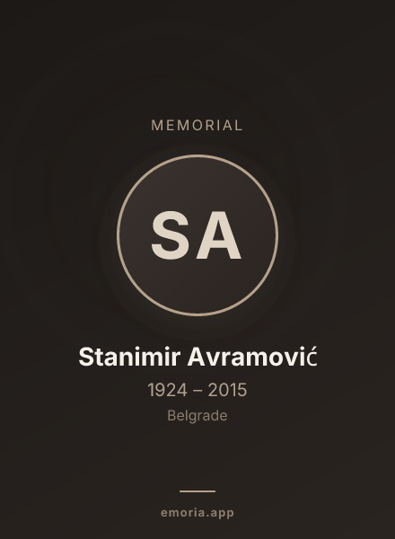 Memorial portrait of Stanimir Avramović