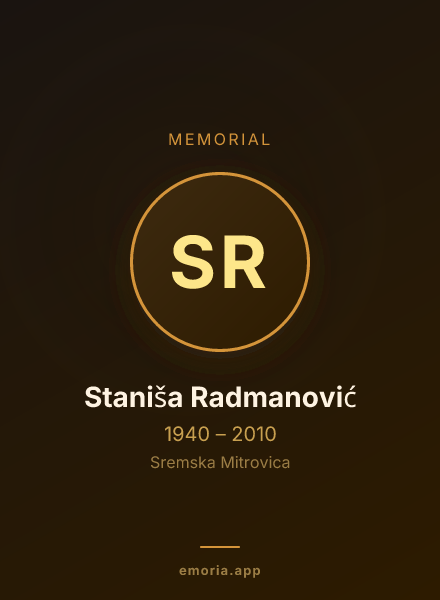 Memorial portrait of Staniša Radmanović