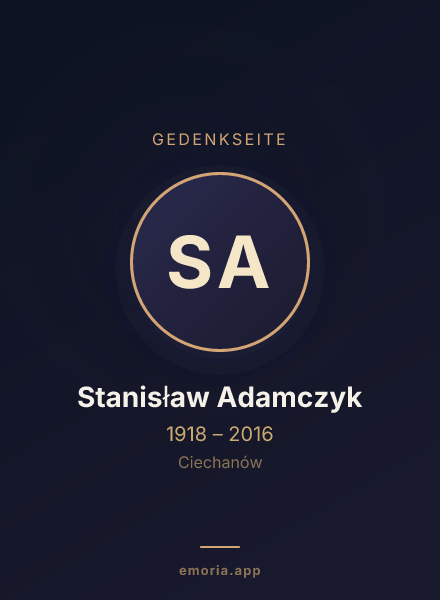 Gedenkportrait von Stanisław Adamczyk