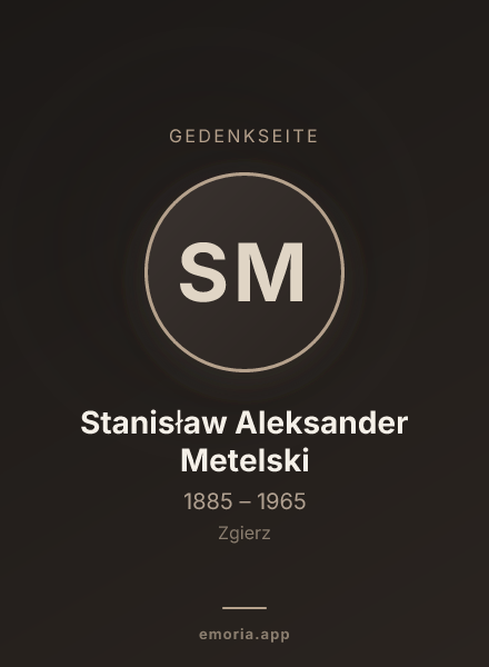 Gedenkportrait von Stanisław Aleksander Metelski