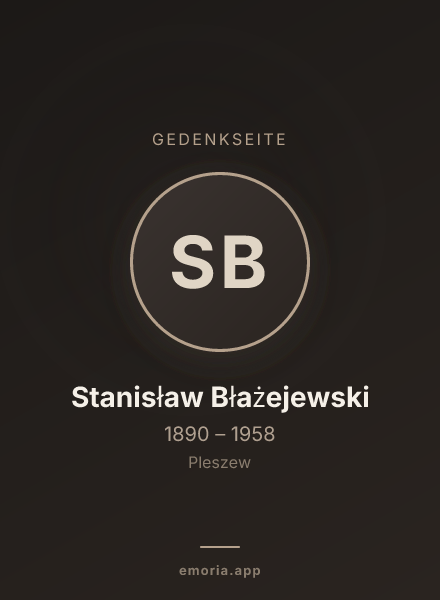 Gedenkportrait von Stanisław Błażejewski