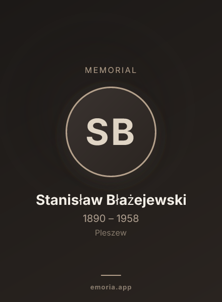 Memorial portrait of Stanisław Błażejewski